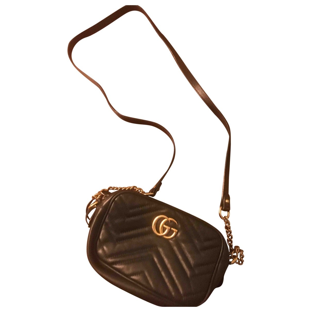 Gucci marmont black leather clutch bag