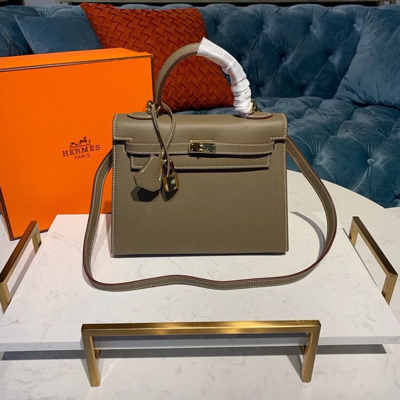 Top Quality Kelly Etoupe For Women Toned Gold Travel Bag