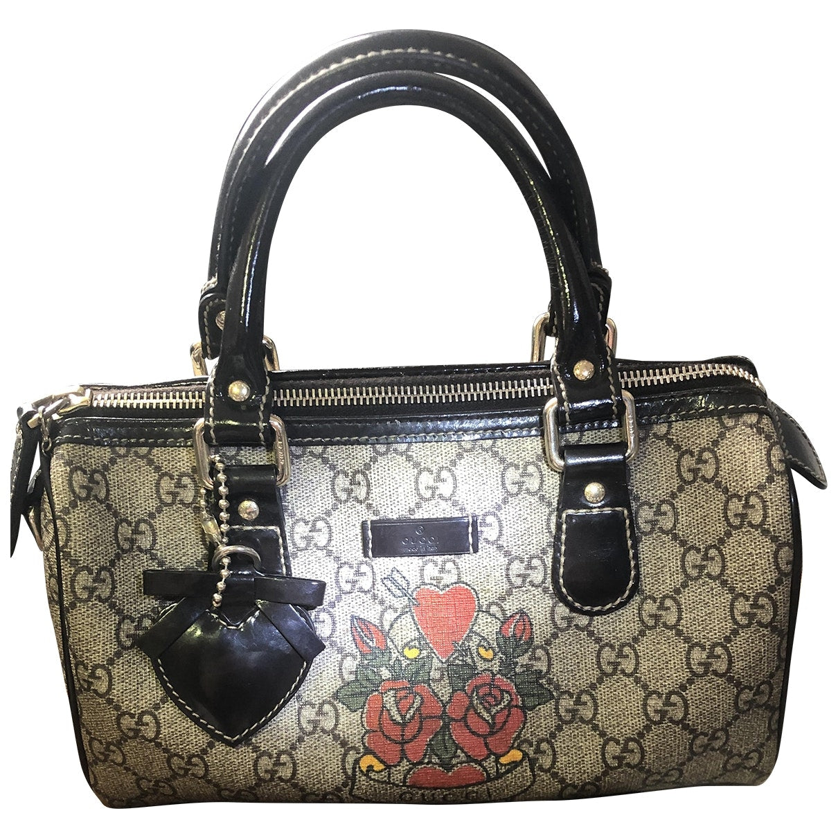 Gucci boston beige cloth handbag
