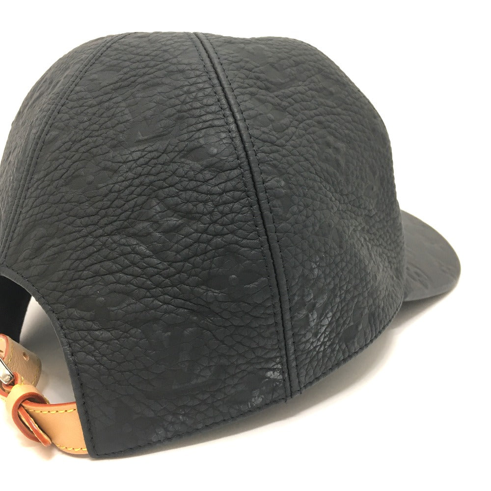 Louis Vuitton Taurillon Clemence Newsboy 1.1 58 Monogram Leather Black Hat