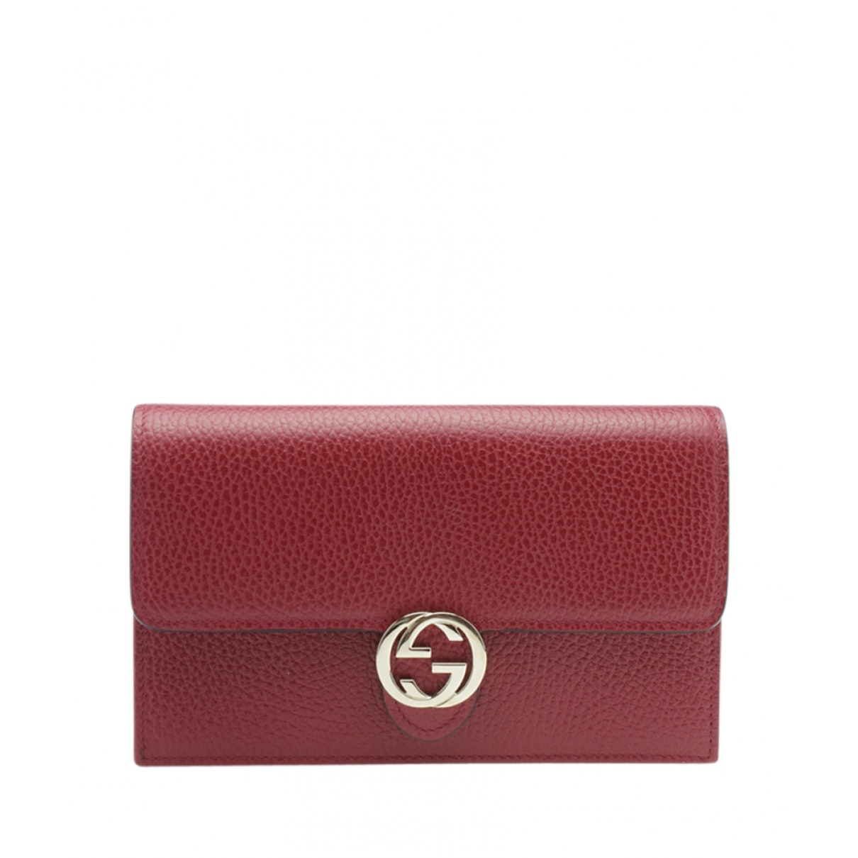Gucci interlocking red leather clutch bag