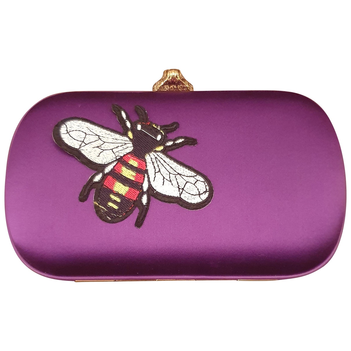 Gucci animalier purple cloth clutch bag