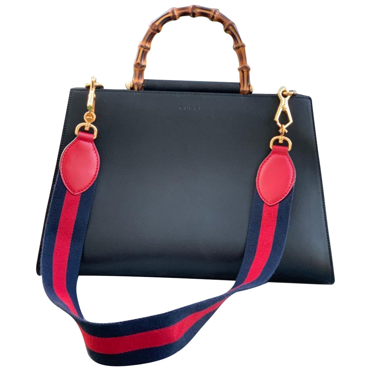 Gucci nymphaea black leather handbag
