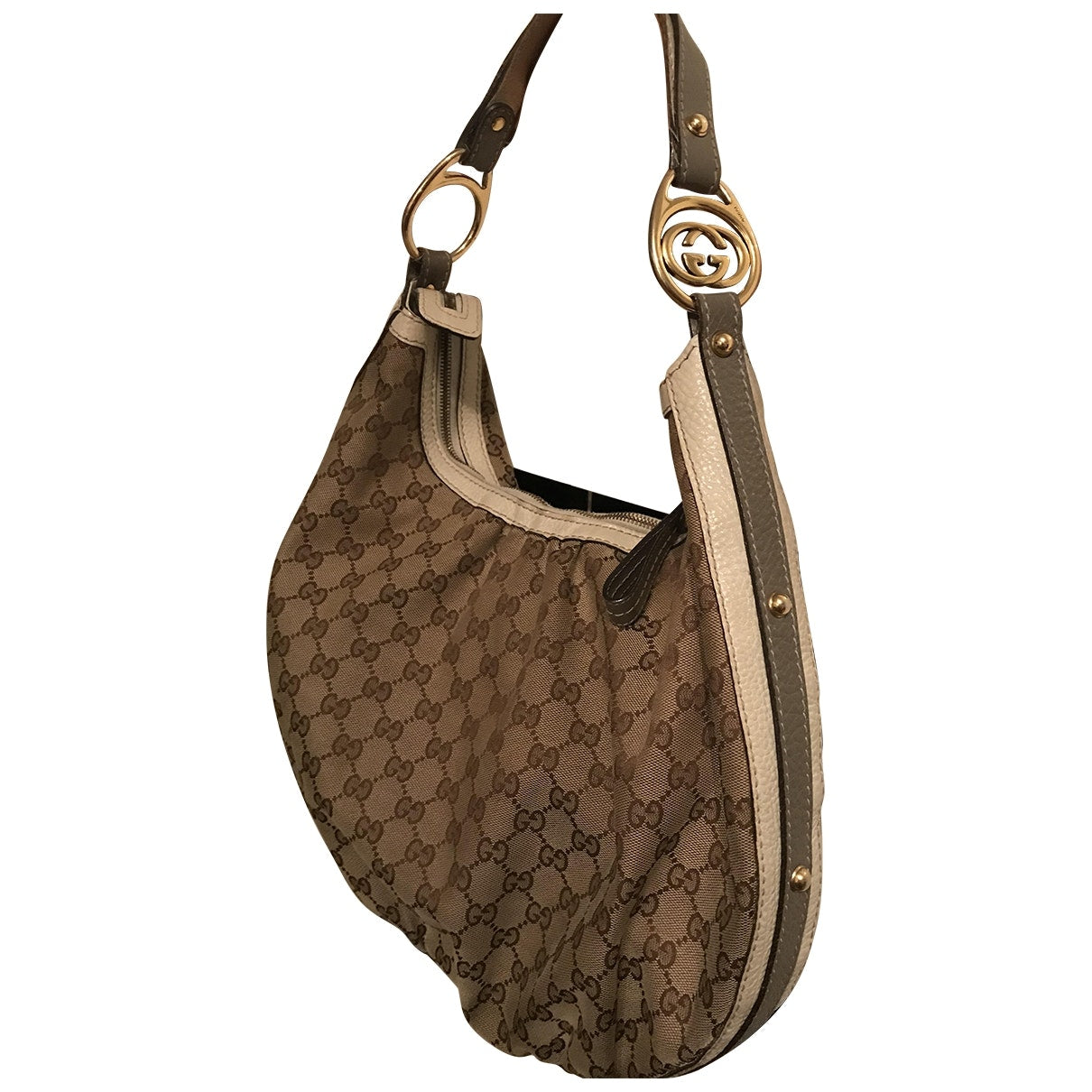 Gucci hobo ecru cloth handbag