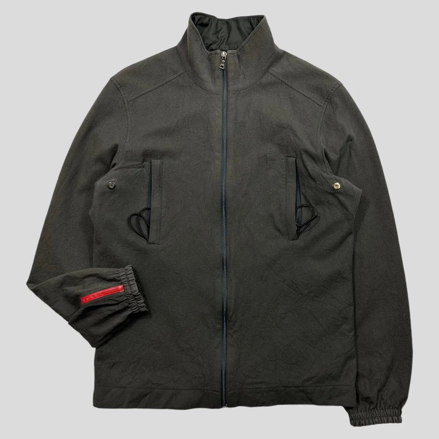 Prada Handbag Sport Wool Reversible Jacket - M Nylon