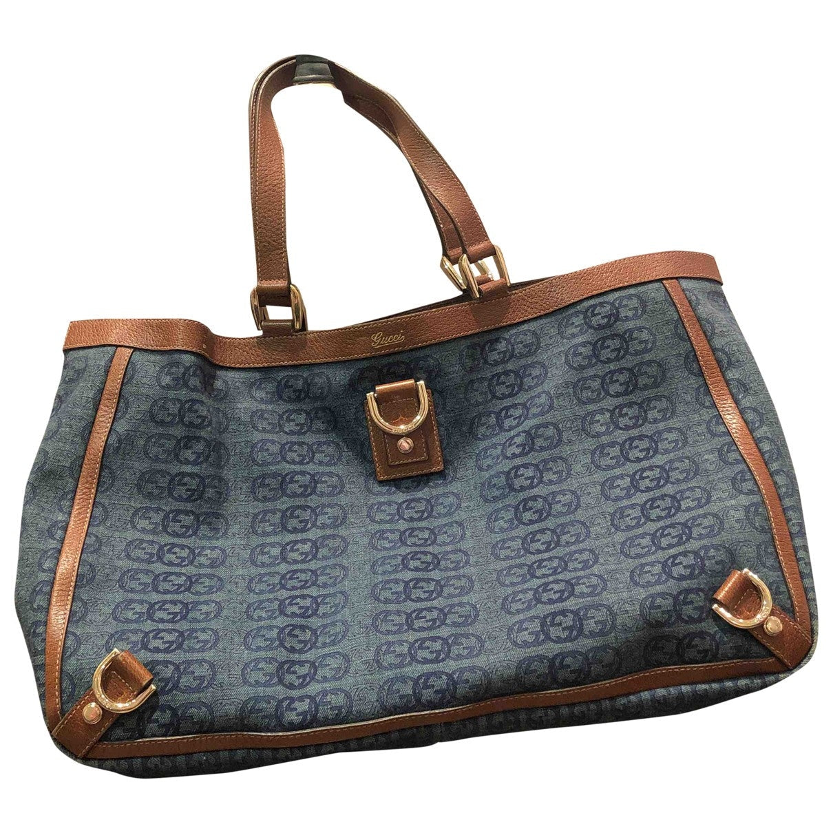 Gucci blue cloth handbag