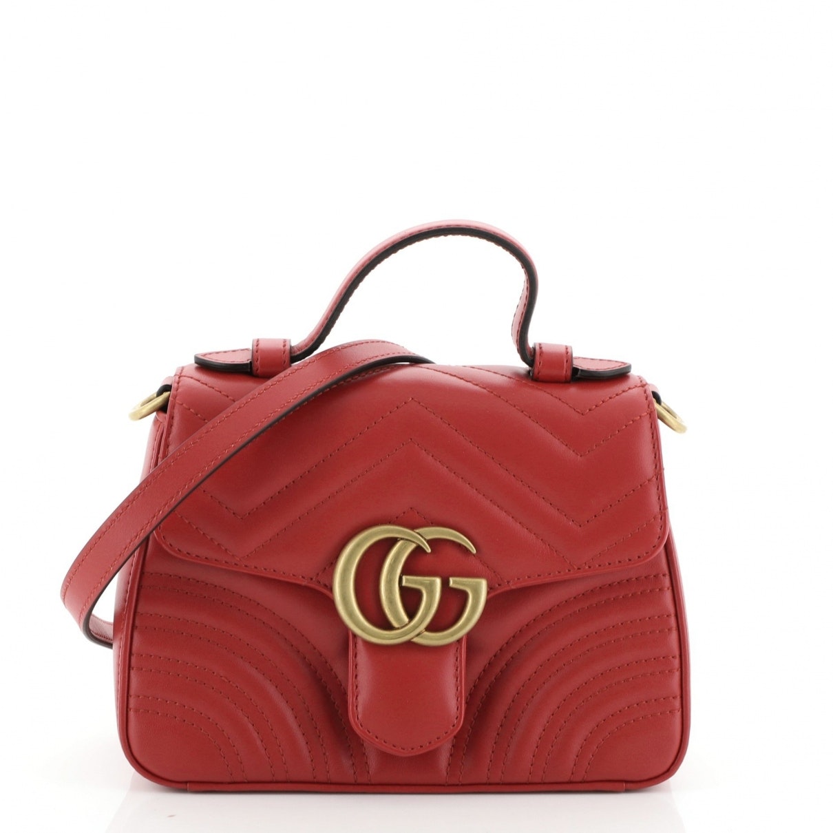 Gucci marmont red leather handbag