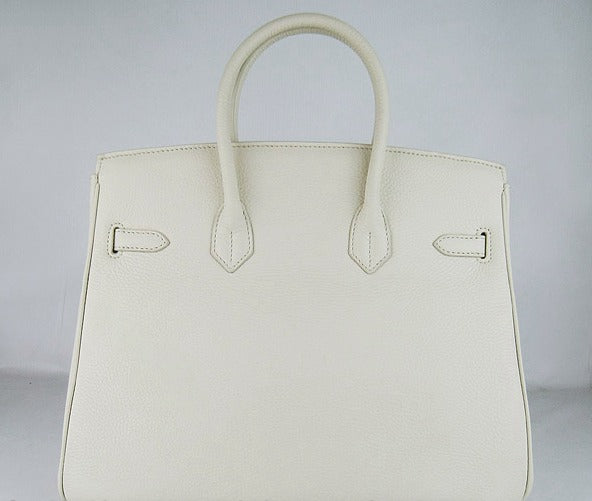 Hermes Luxury Birkin Cm Togo Handbags Leather Beige Travel Bag