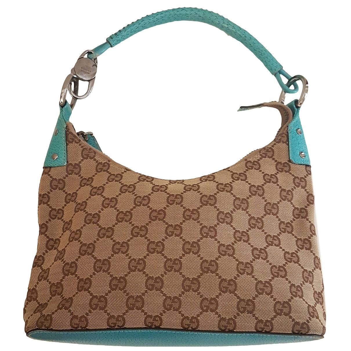 Gucci hobo turquoise cloth handbag