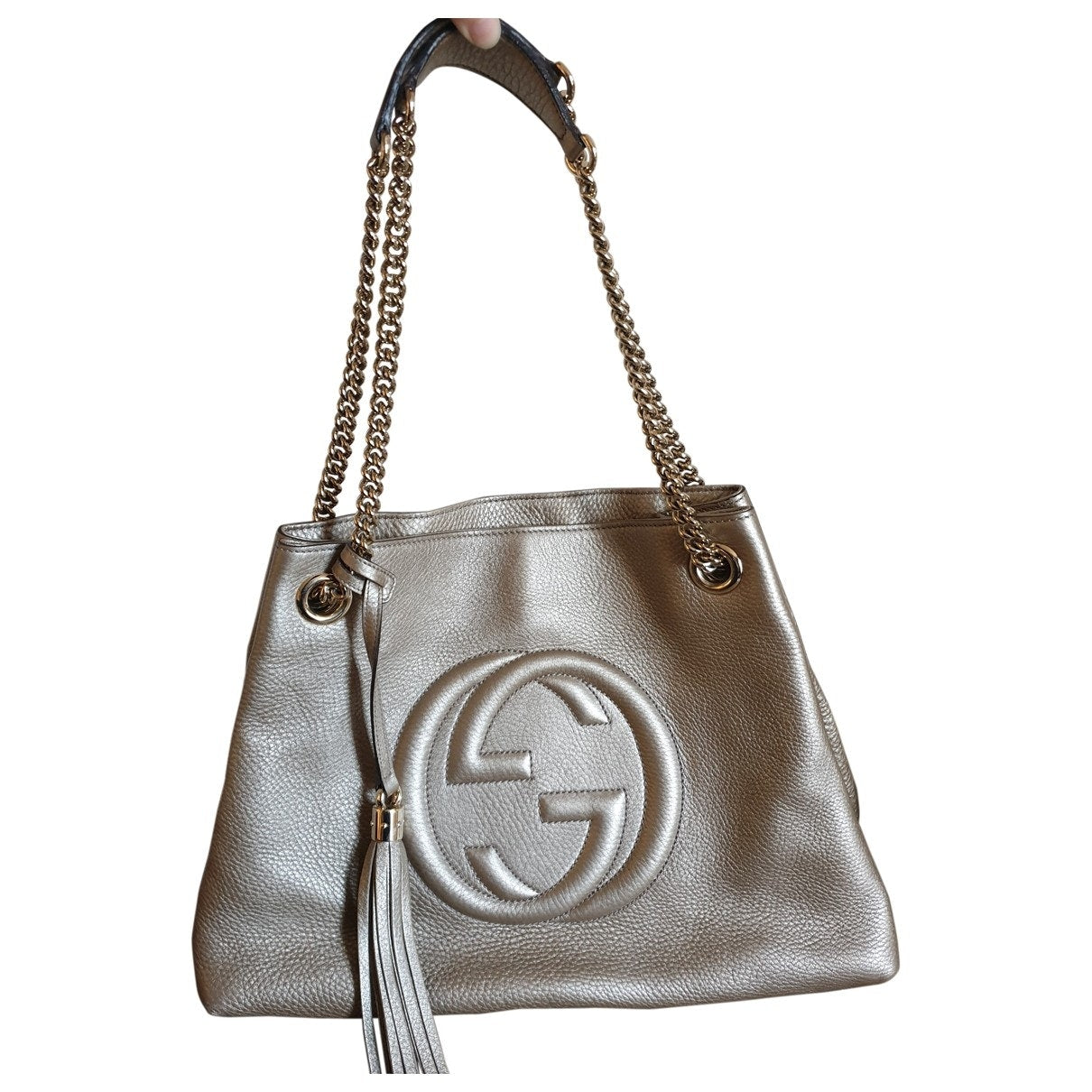 Gucci soho anthracite leather handbag
