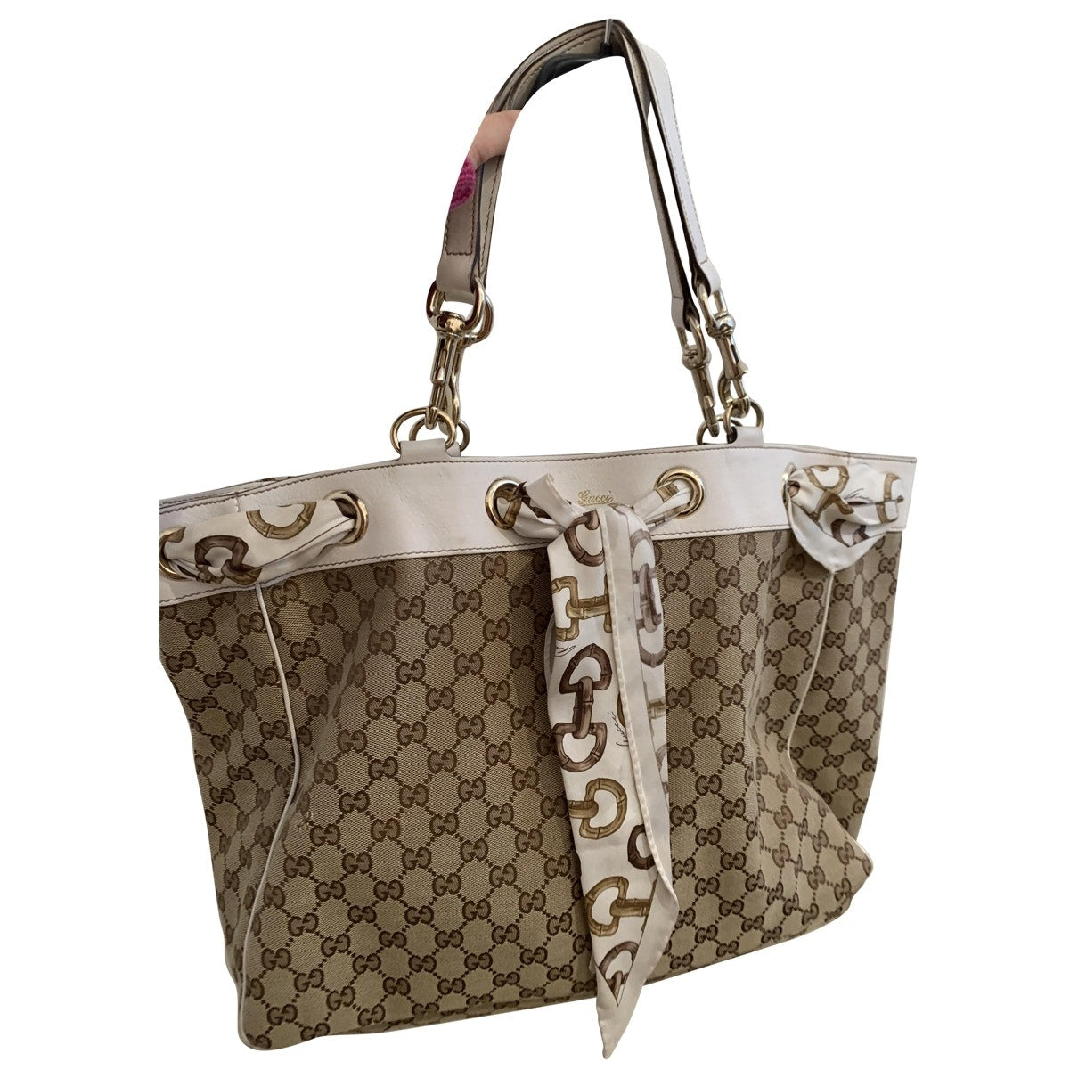 Gucci positano brown cloth handbag