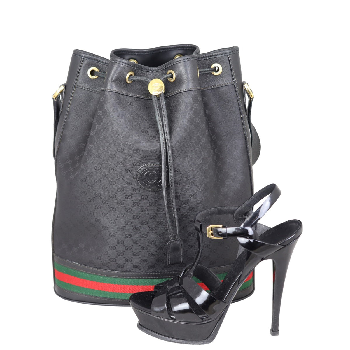 Gucci Micro GG Web Small Bucket Bag