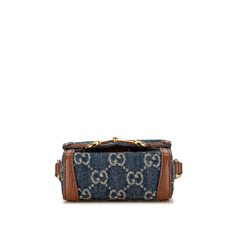 Gucci Horsebit Shoulder Bag Canvas Denim