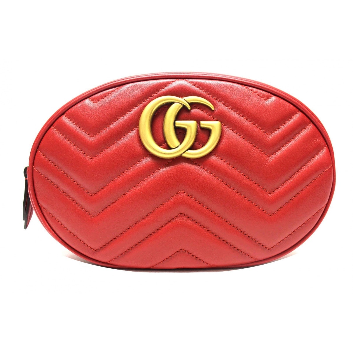 Gucci marmont red leather clutch bag