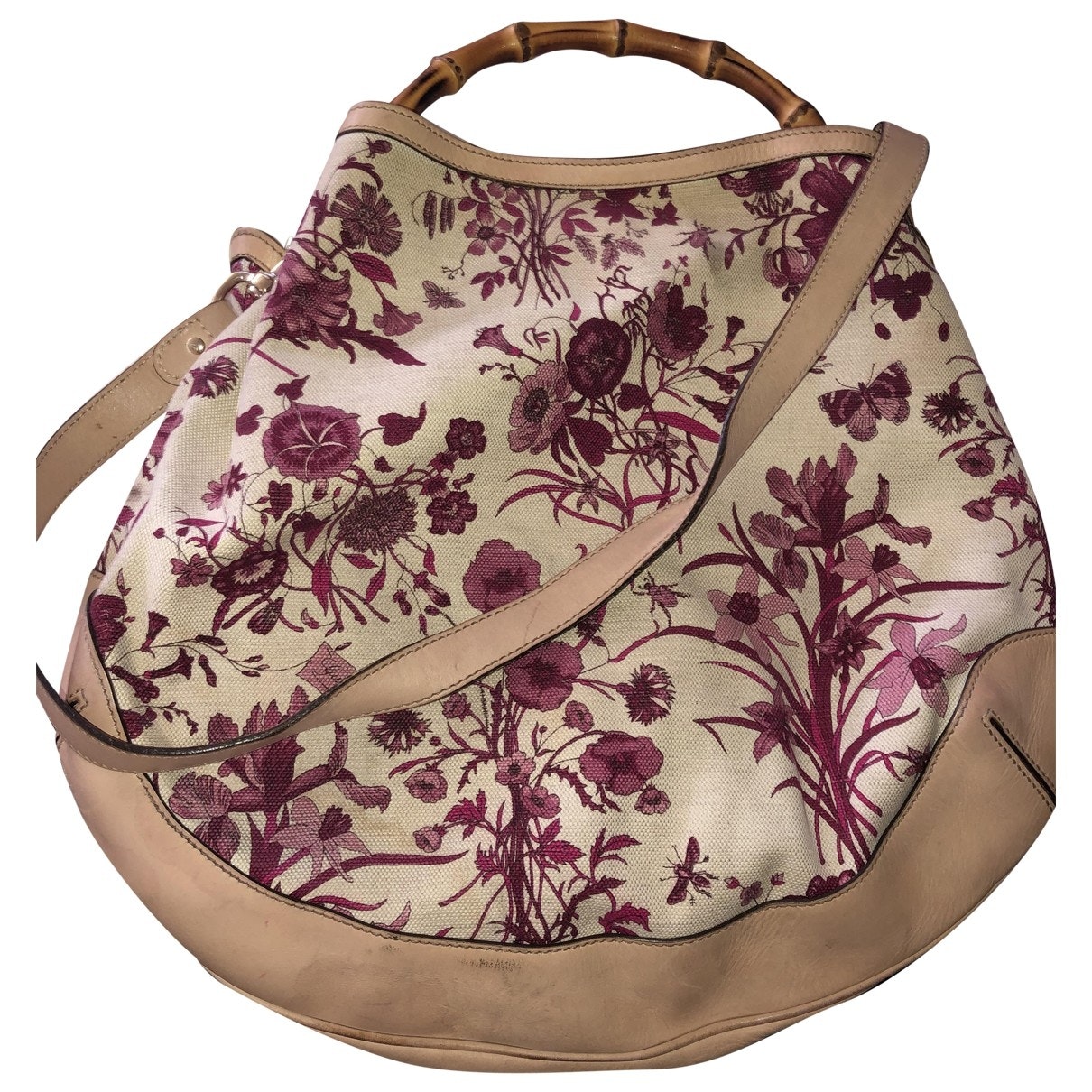 Gucci bamboo multicolour cloth handbag