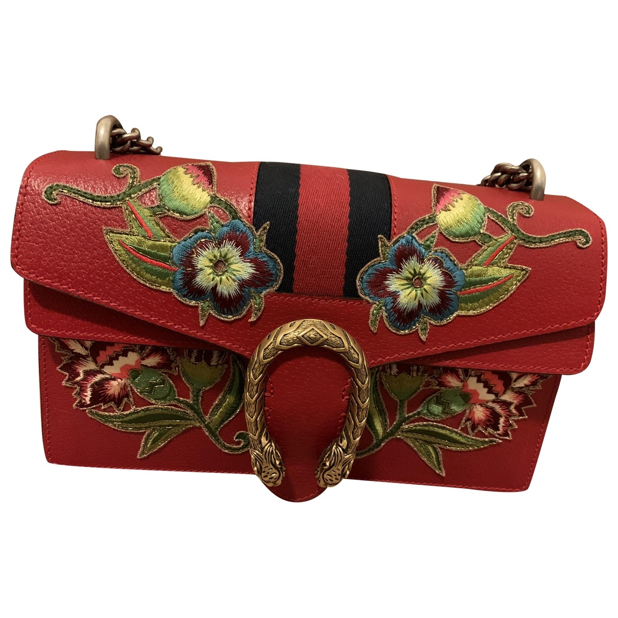 Gucci dionysus red leather handbag