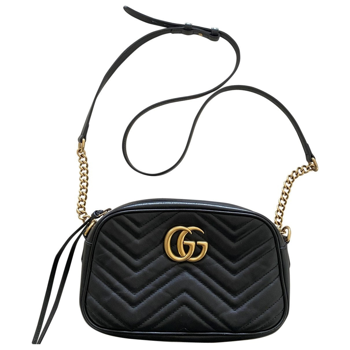 Gucci marmont black leather handbag