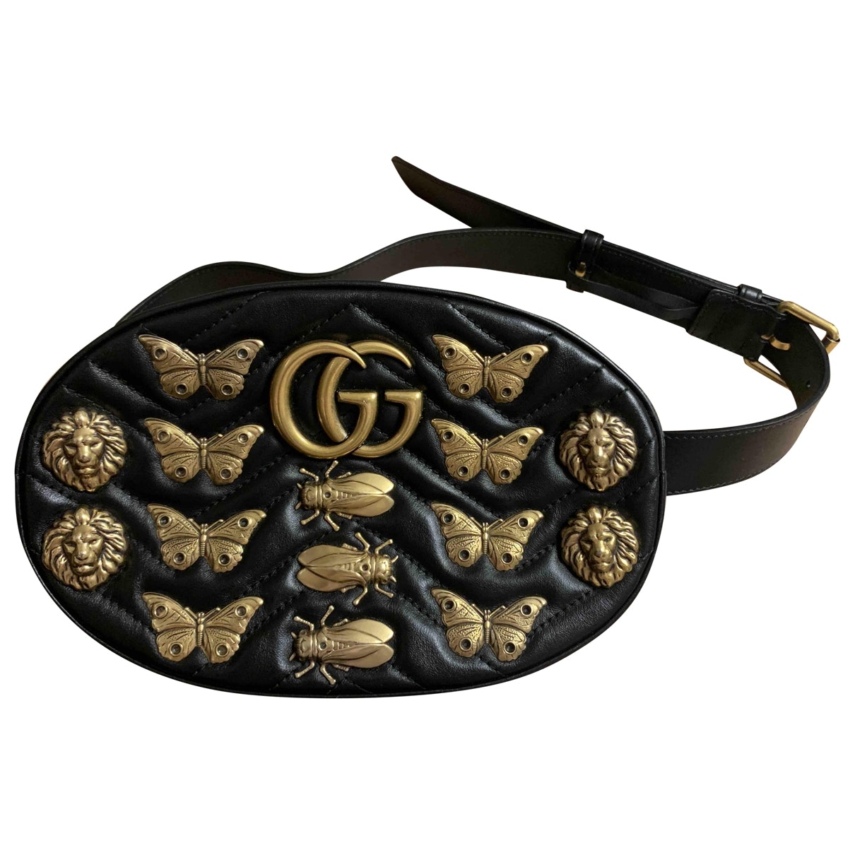 Gucci marmont black leather handbag