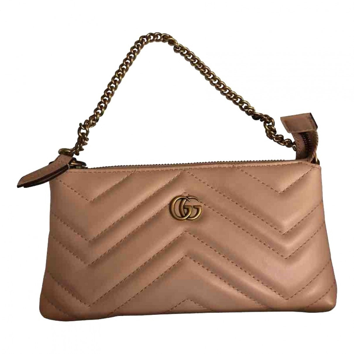 Gucci marmont beige leather clutch bag