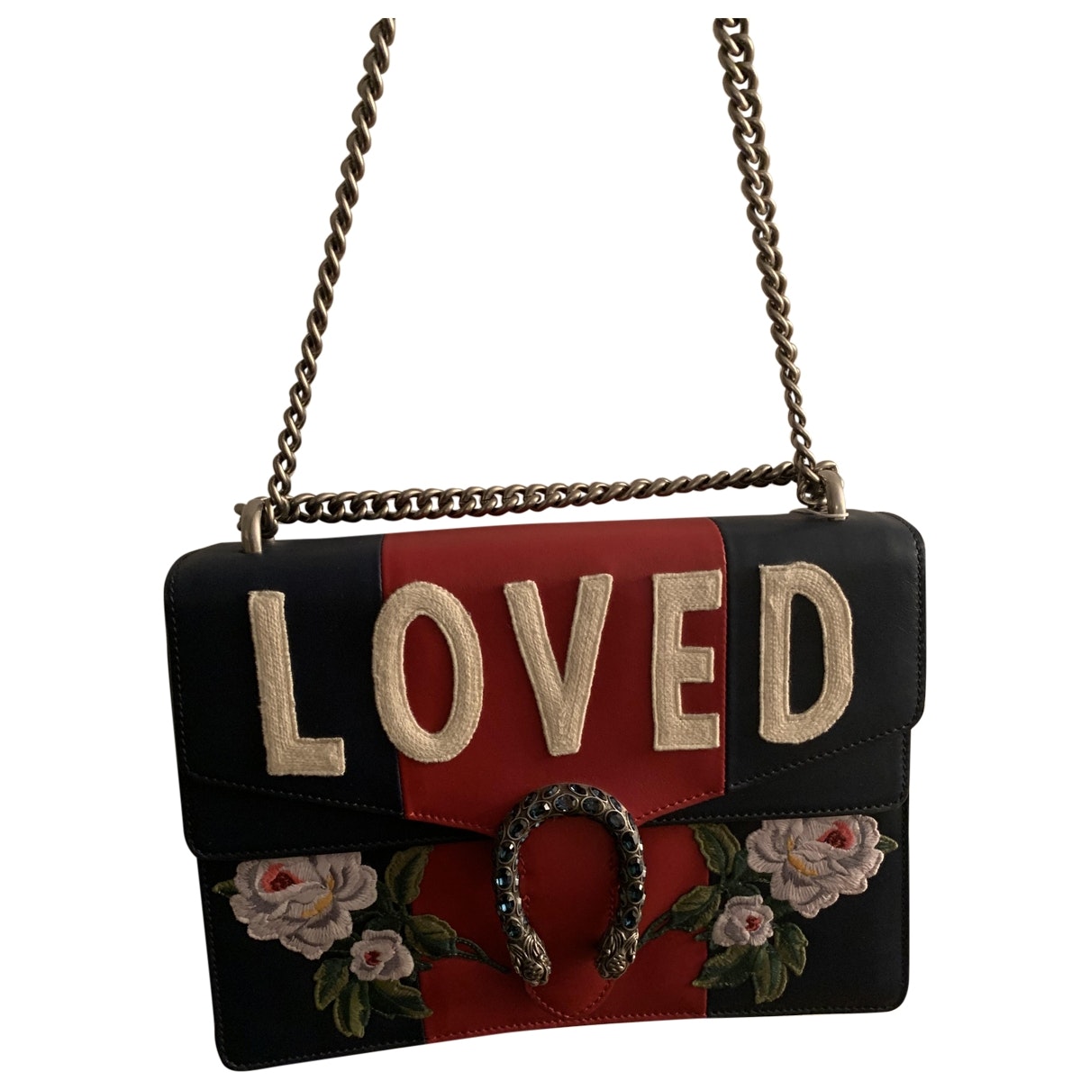 Gucci dionysus blue leather handbag
