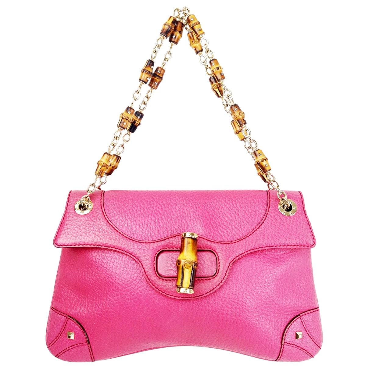 Gucci bamboo purple cloth handbag