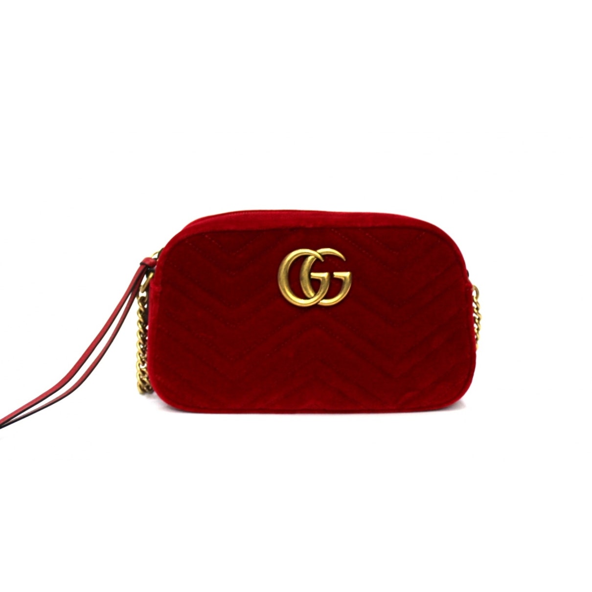 Gucci marmont red velvet handbag