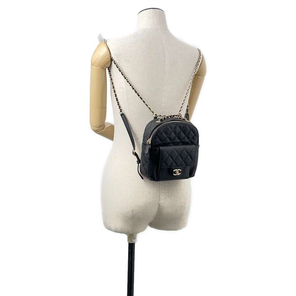 CHANEL Matelasse Mini Backpack Black AS0004 Caviar Leather