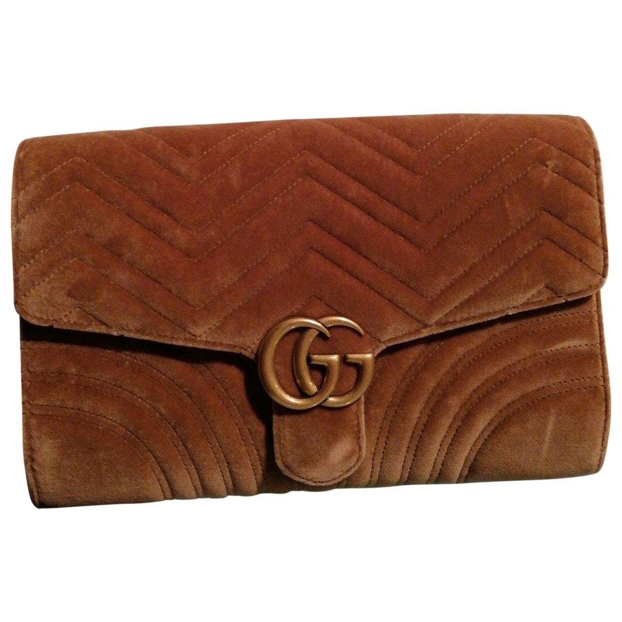 Gucci marmont beige velvet clutch bag