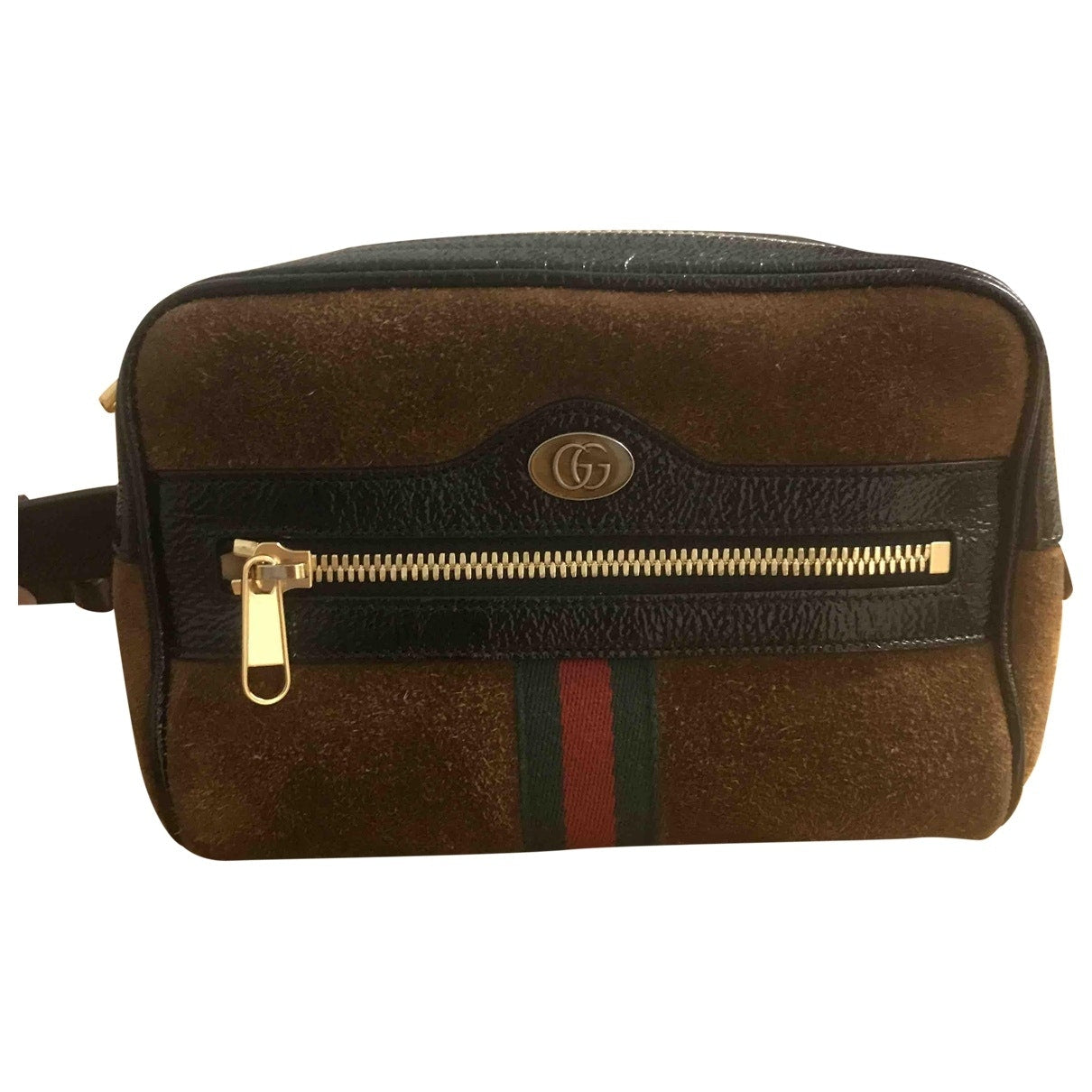 Gucci ophidia brown suede clutch bag