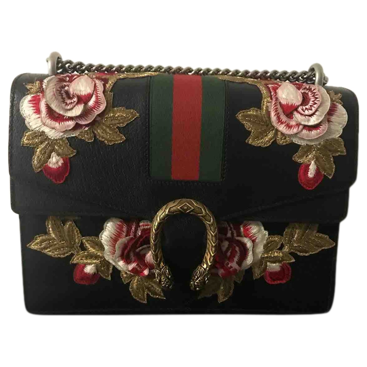Gucci dionysus black leather handbag