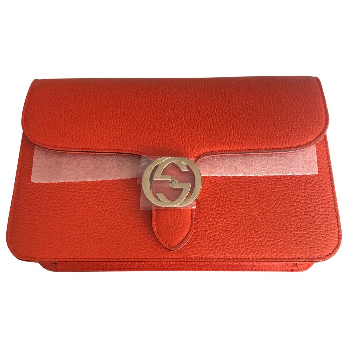 Gucci interlocking orange leather handbag
