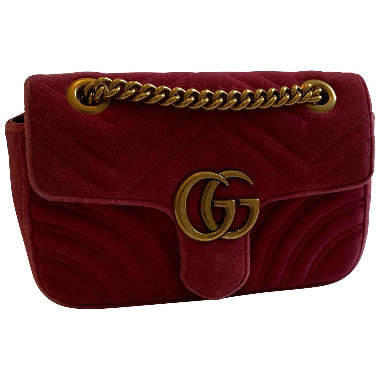 Gucci marmont pink velvet handbag