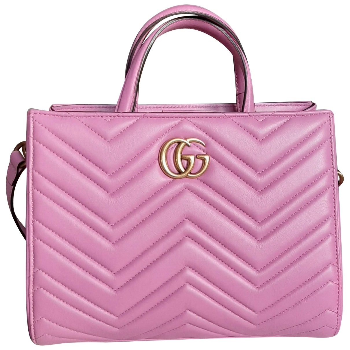 Gucci marmont pink leather handbag