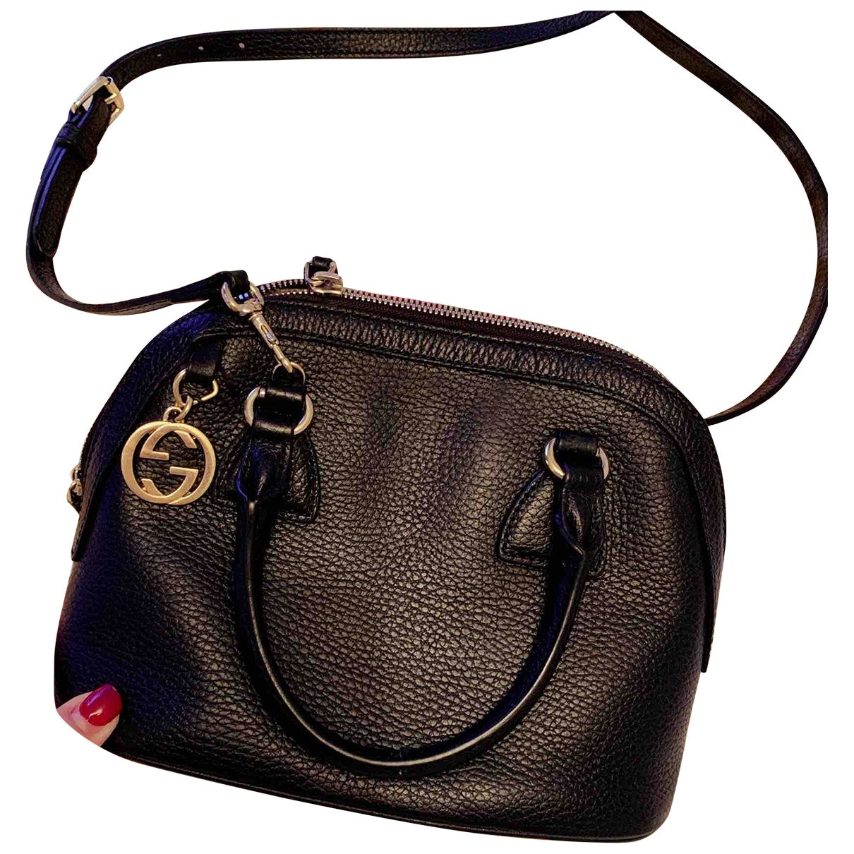 Gucci dôme black leather handbag