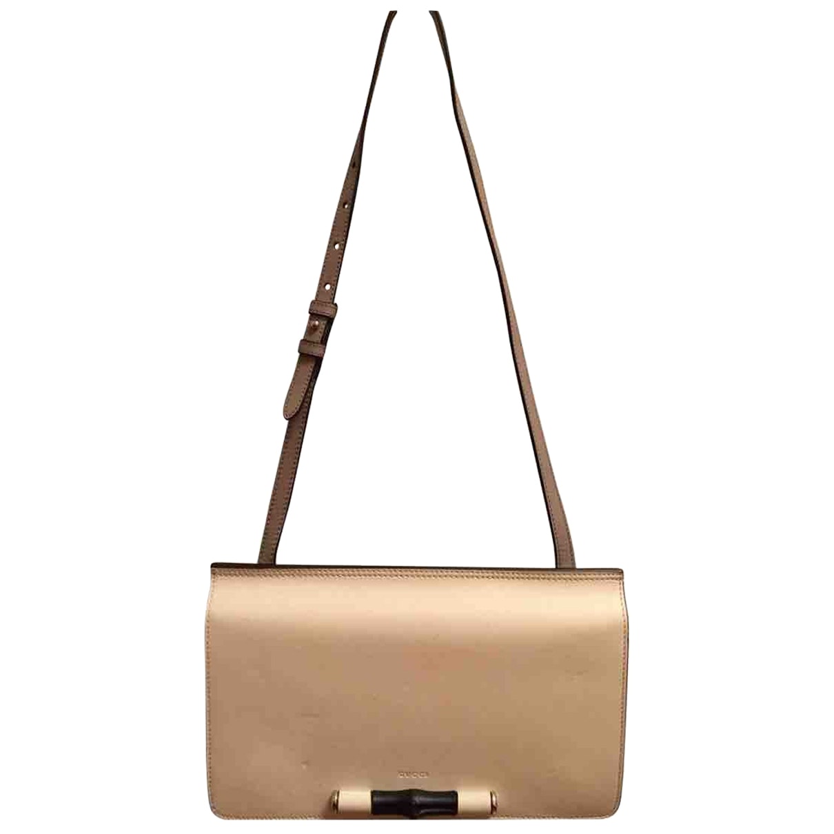 Gucci bamboo white leather handbag