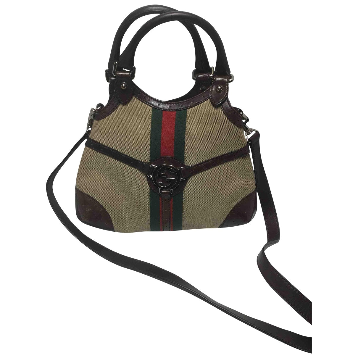 Gucci interlocking ecru cloth handbag