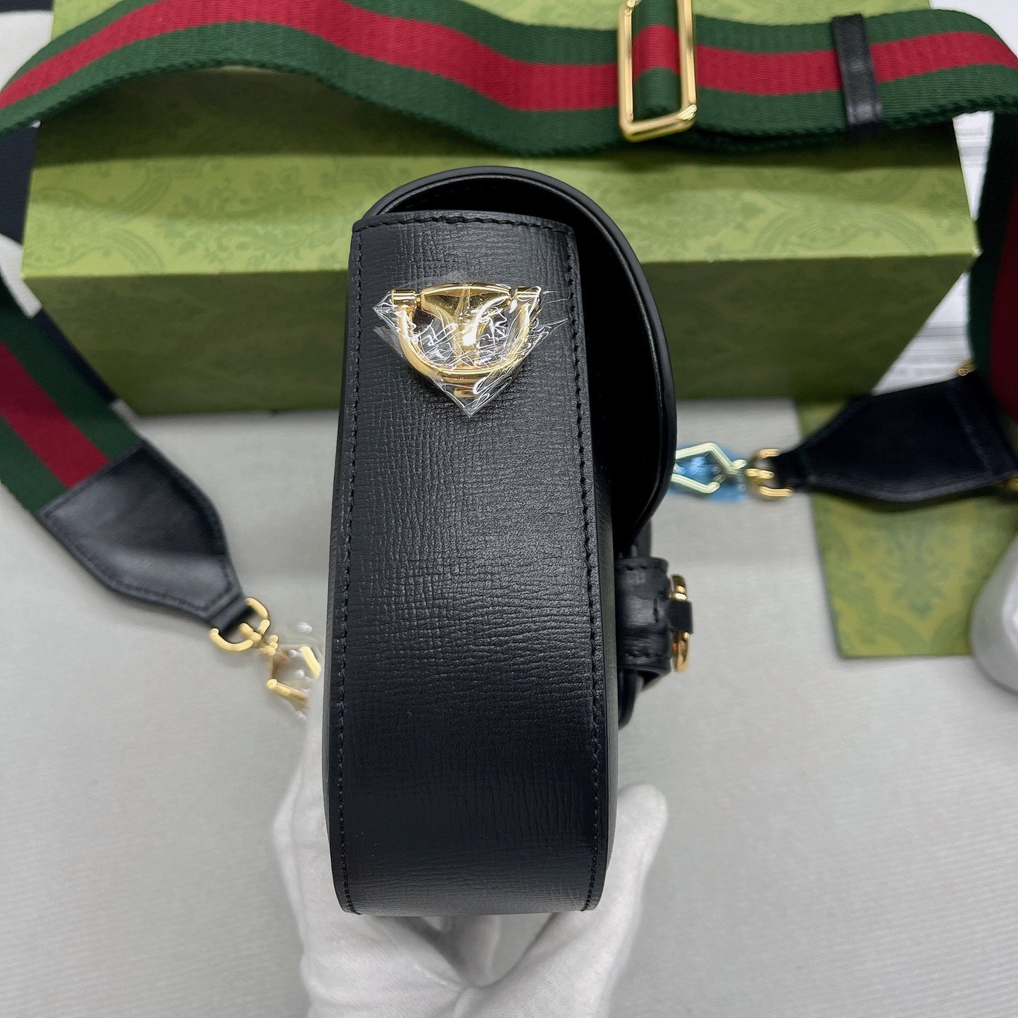 gg Horsebit , ’s 8in Black Mini Bag
