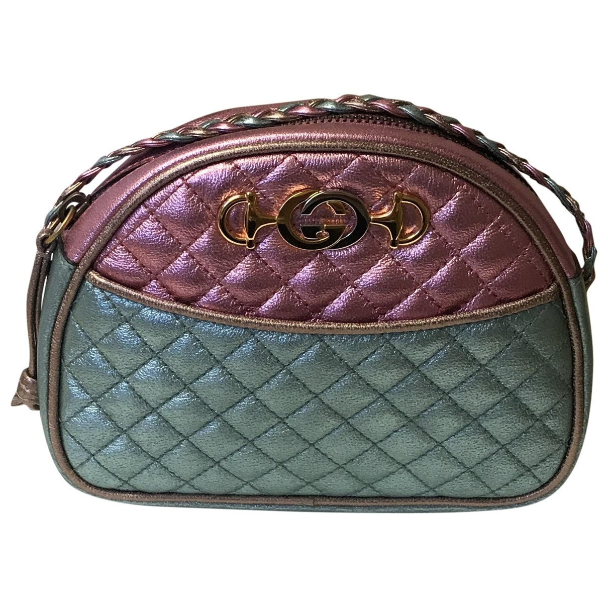 Gucci laminated pink leather handbag