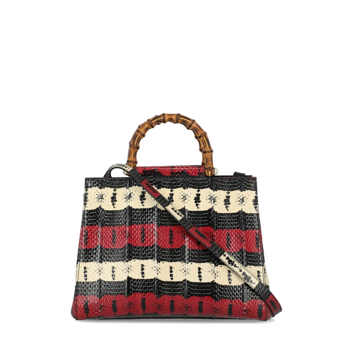 Gucci bamboo multicolour python handbag