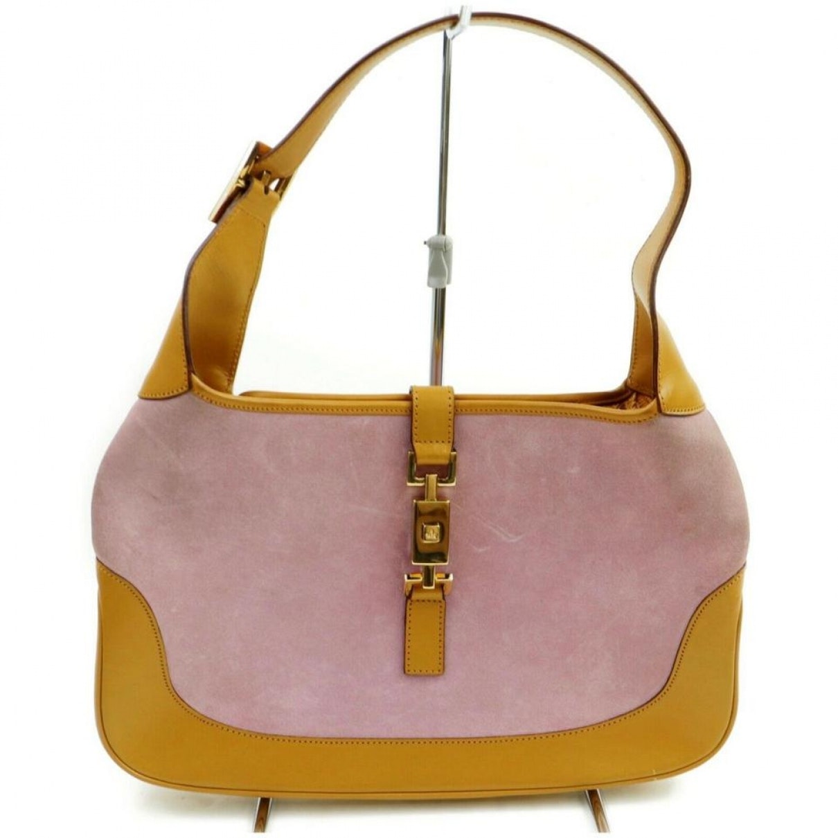 Gucci jackie pink suede handbag