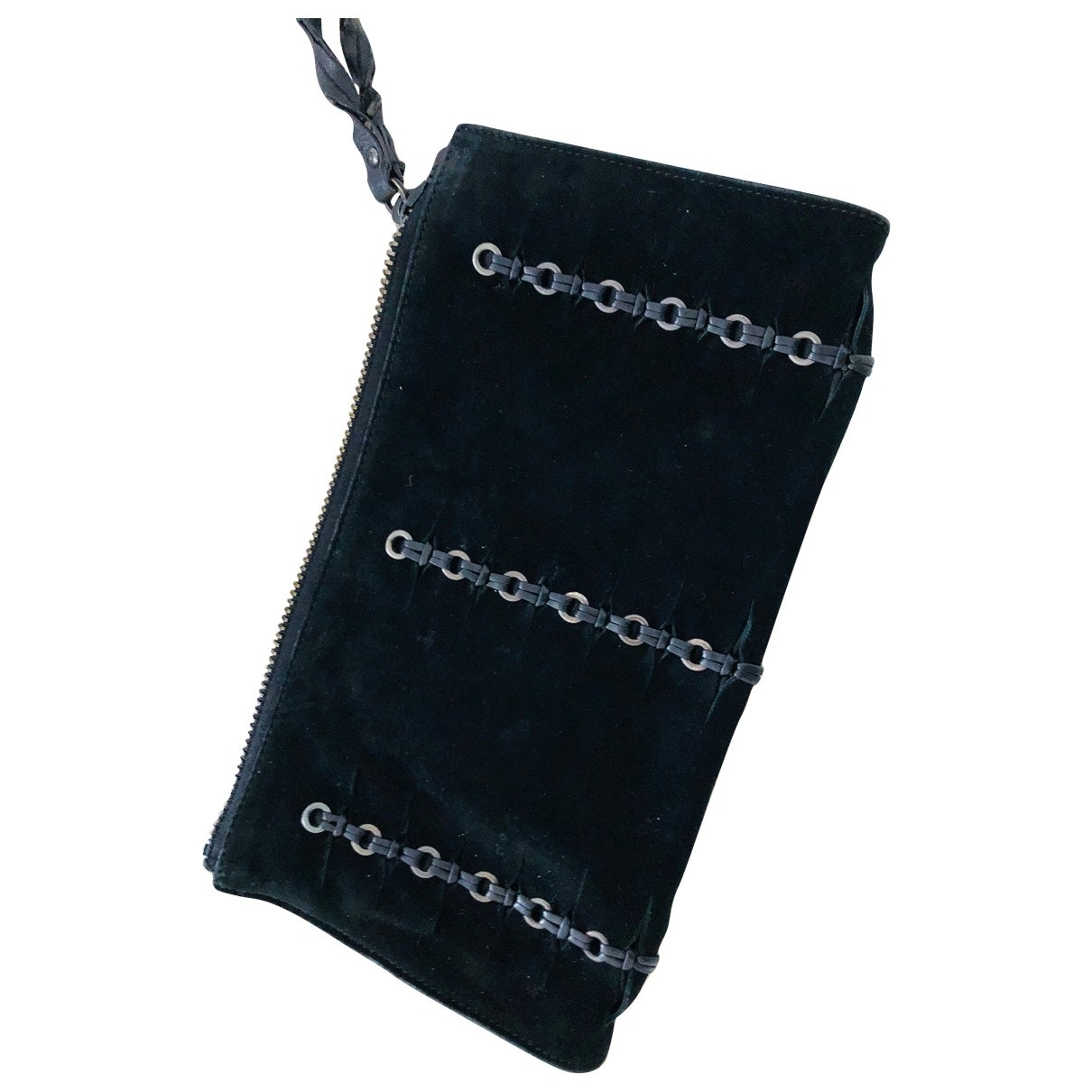 Gucci black leather clutch bag
