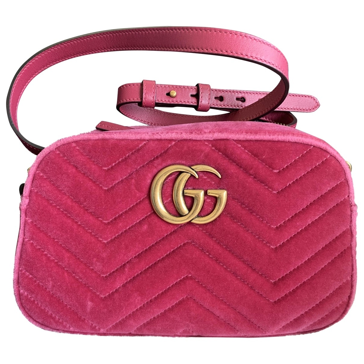 Gucci marmont pink suede handbag