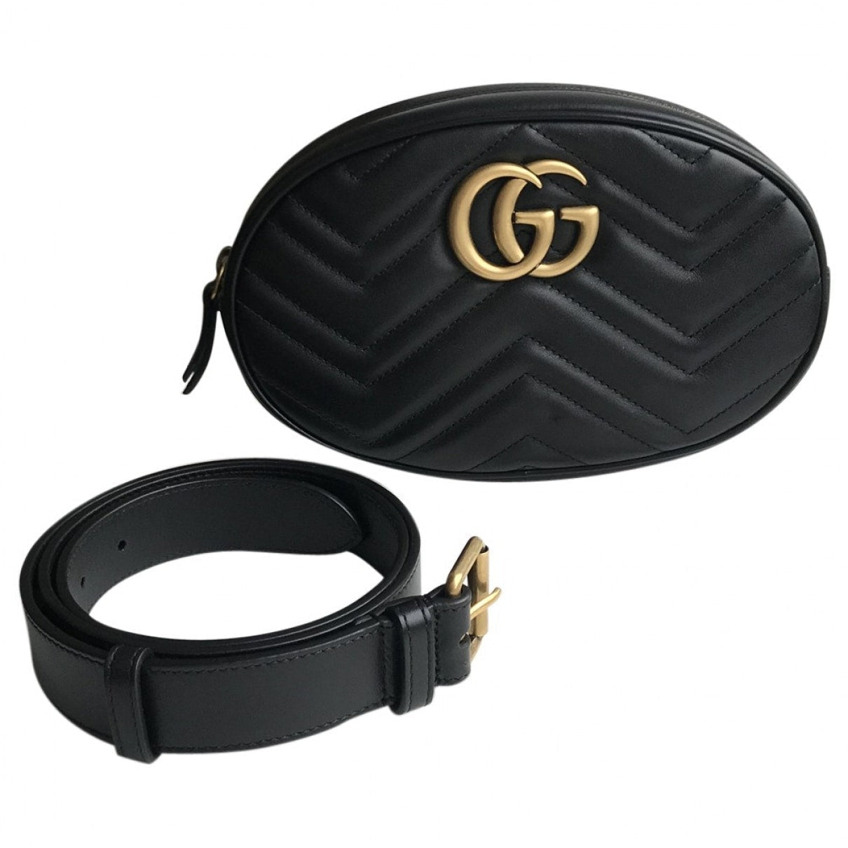 Gucci marmont black leather clutch bag