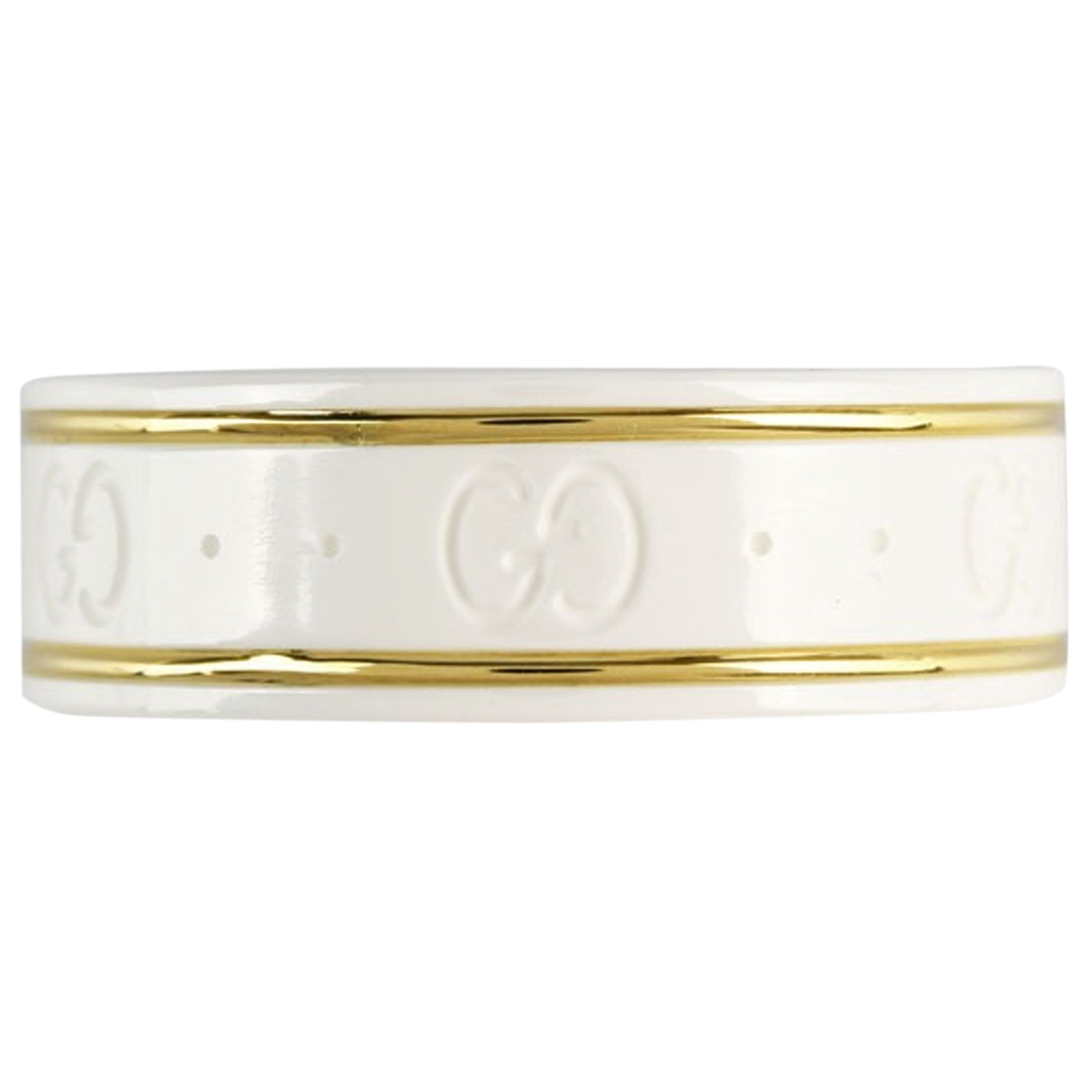 Gucci icon white yellow gold rings
