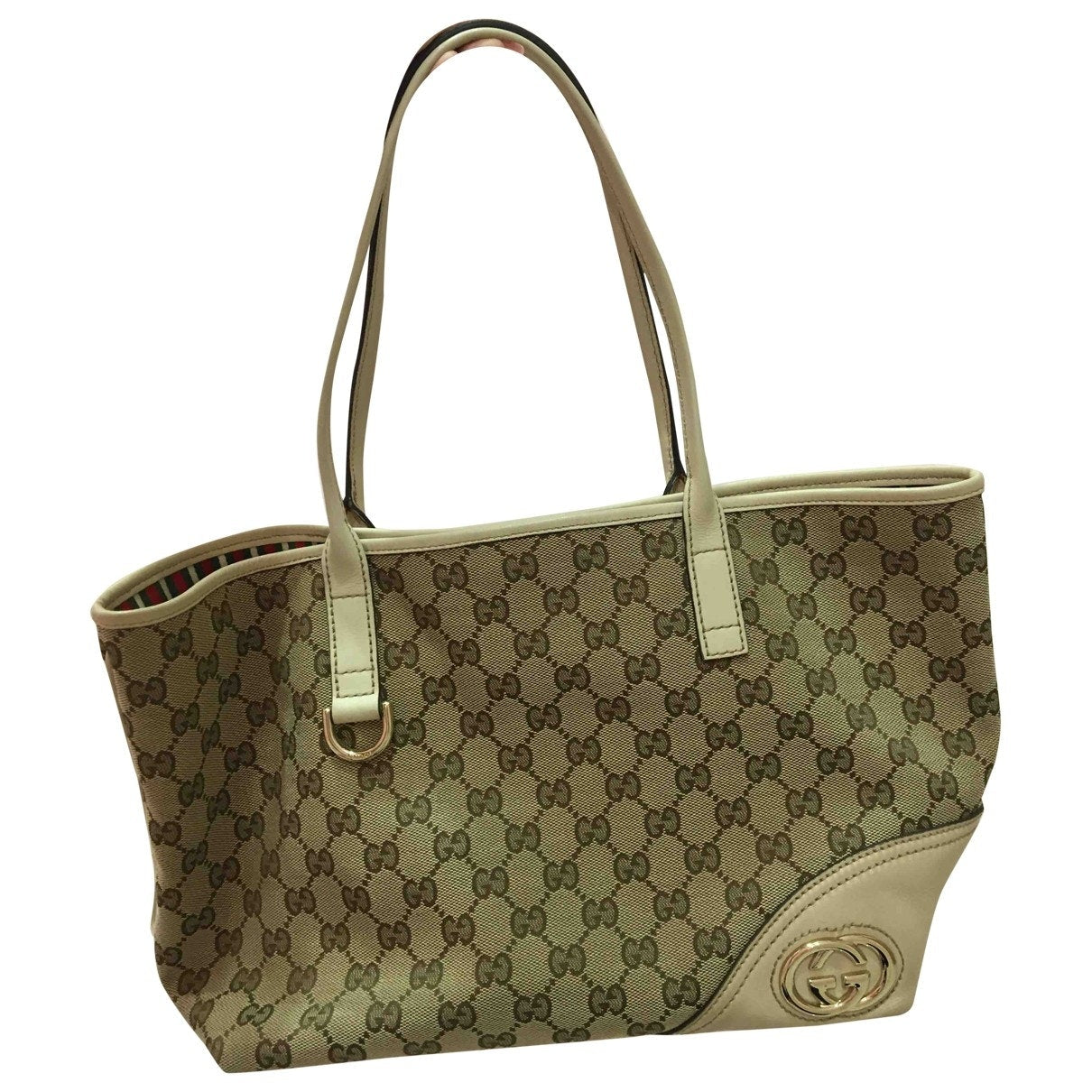 Gucci khaki cloth handbag