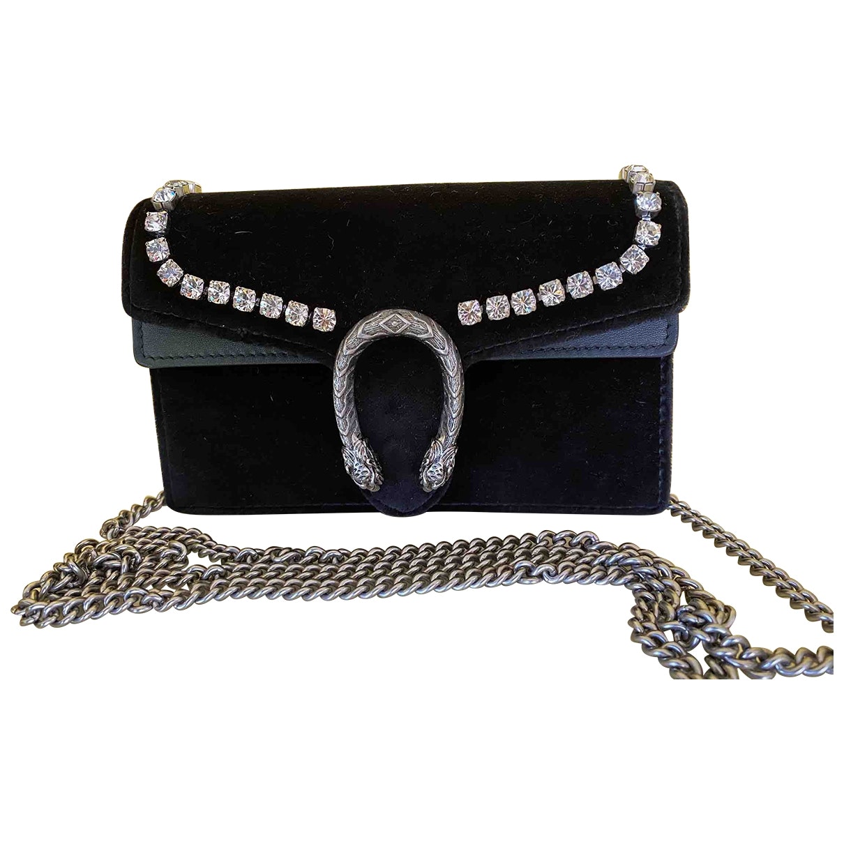Gucci dionysus black velvet handbag