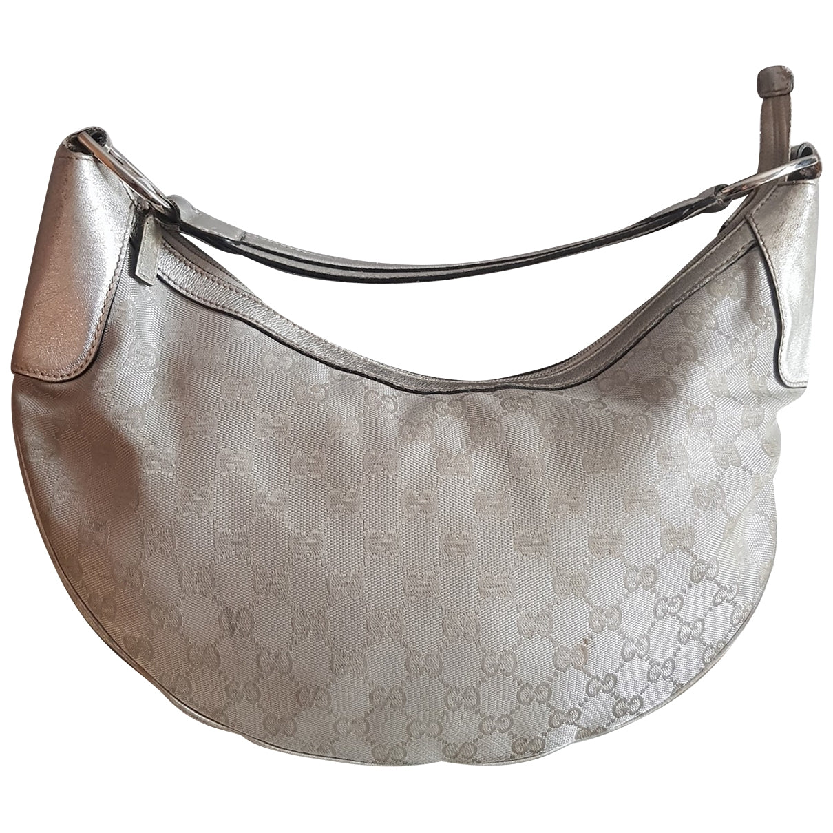 Gucci silver cloth handbag