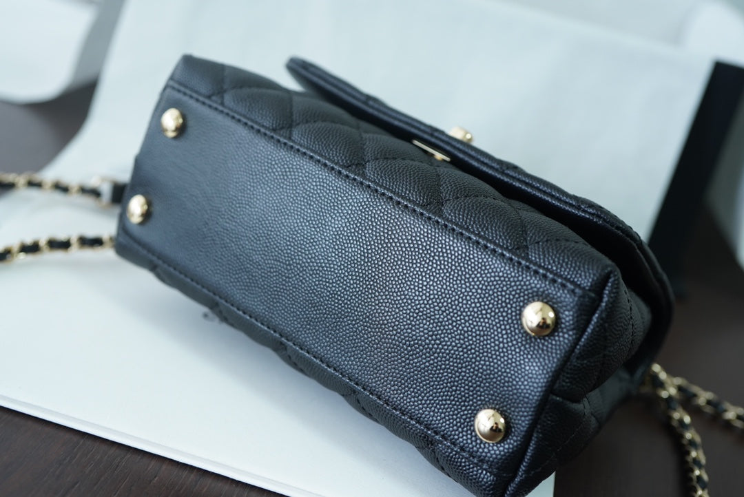 CHL Classic Flapbag 7.5in 19cm Black Mini Top Handle Mini Bag