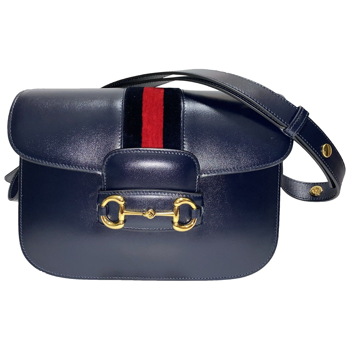 Gucci 1955 navy leather handbag
