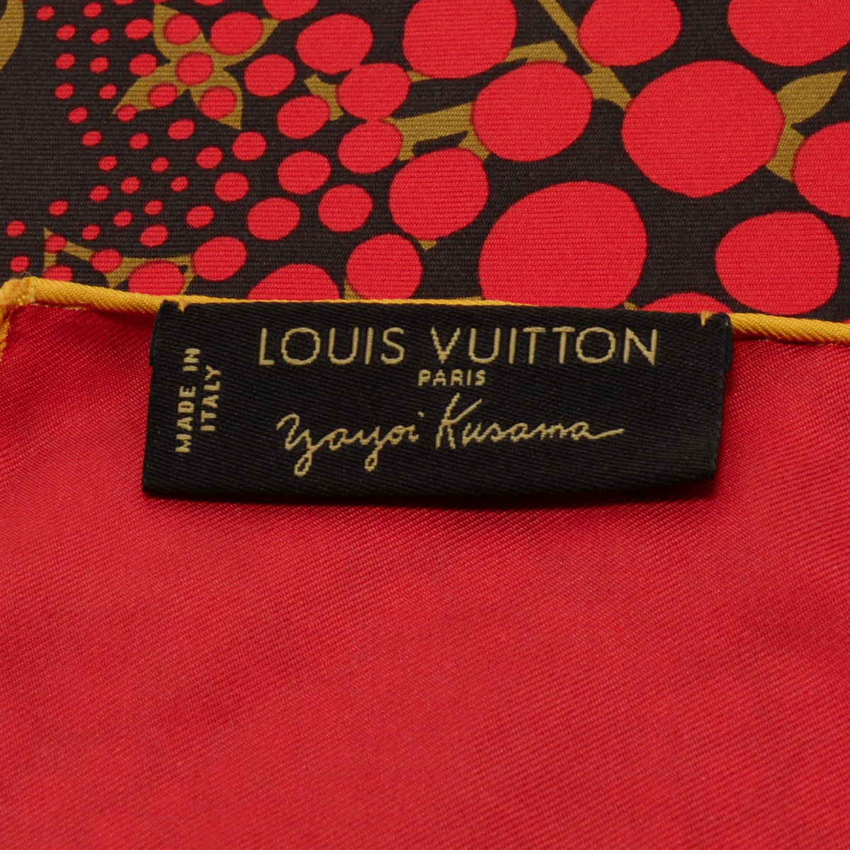 Louis Vuitton Red Silk Yayoi Kusama Scarf
